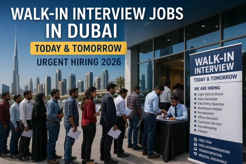 Walk-in interview jobs in Dubai today and tomorrow with candidates attending urgent hiring event in UAE