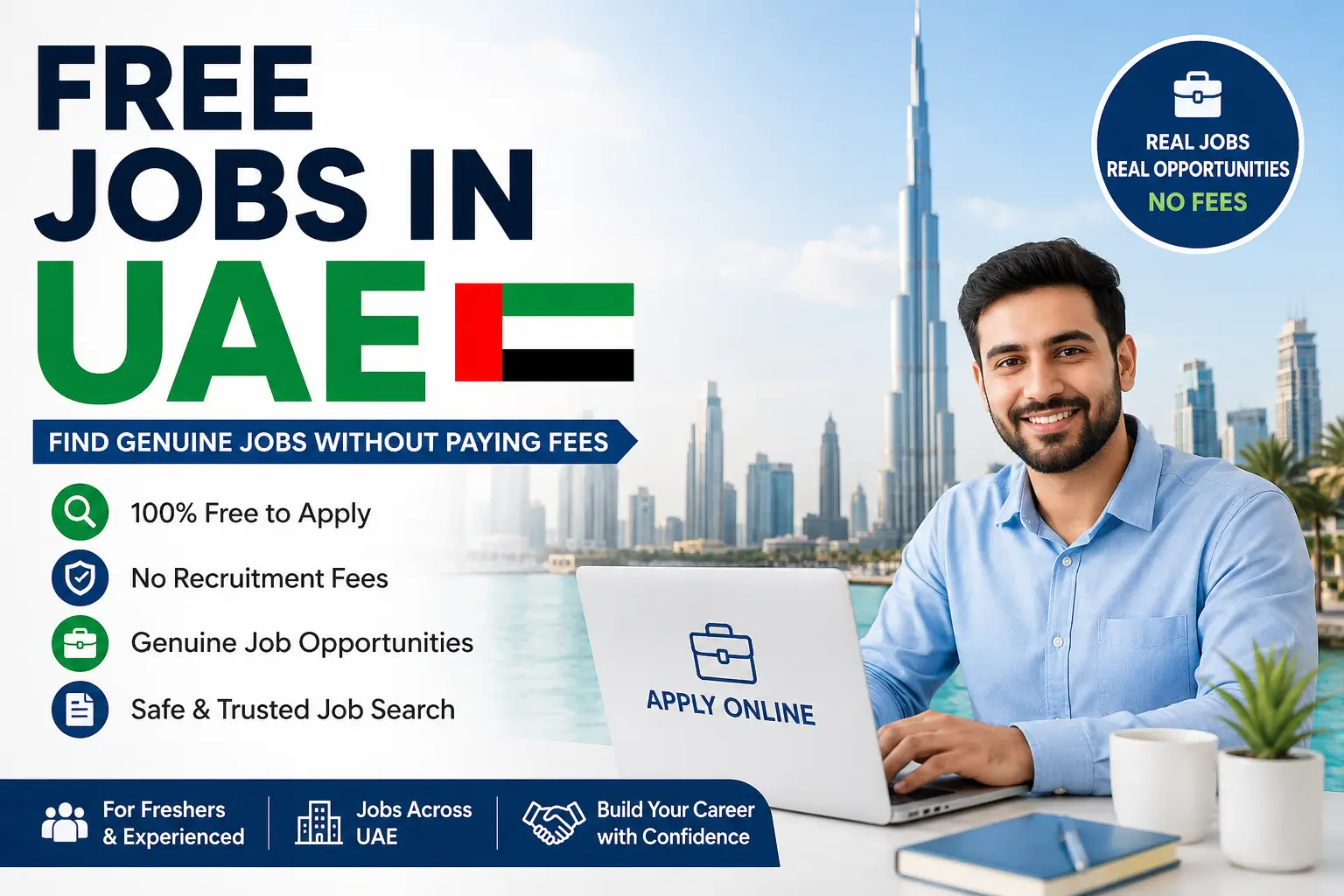 Free Jobs in UAE guide for job seekers looking for genuine employment opportunities without recruitment fees